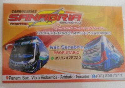 AMBATO – CARROCERÍAS SANABRIA HUACHI CHICO – AMBATO